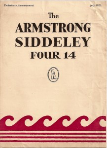 Armstrong Siddeley 14 HP announcement leaflet 1923