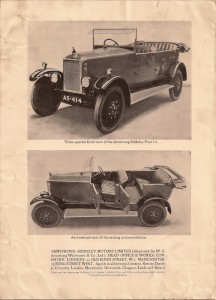 Armstrong Siddeley 14 HP 1923 - front & side views
